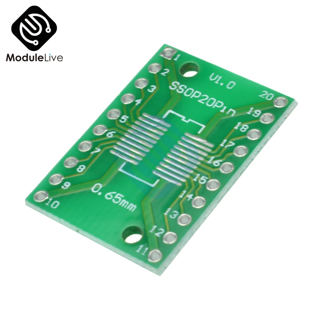 

10pcs SOP20 SSOP20 TSSOP20 SMD to DIP IC Adapter Converter Socket Board Module Adapters Plate 0.65mm 1.27mm Integrated Circuits