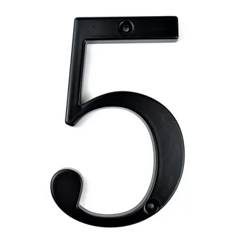 

10cm Big Modern House Number Door Home Address Mailbox Numbers for House Number Digital Door Outdoor Sign 4 Inch. #5 Black