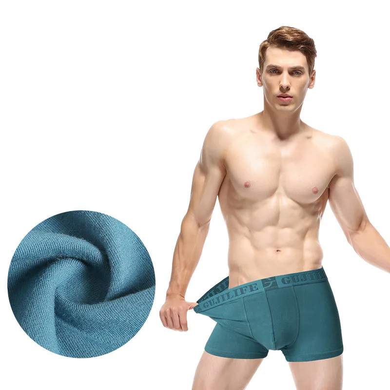 Boxer men's underwear men's cotton underwear men's pure men's underwear boxer shorts cotton solid sexy men underwear 4pcs cuecas