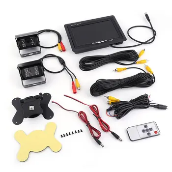 

2PCS Infrared Night Wire Rearview Backup Reverse Camera + 7 Inch 640*480 Car Rear View Monitor Set