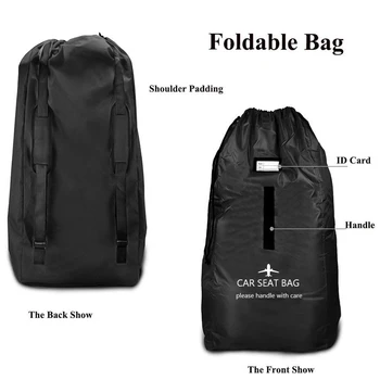 

Black car child safety seat travel bag baby stroller wheelchair storage bag Wheelchair Storage Bag for Outdoors Travel Camping