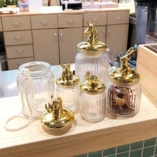 Горшок стеклянные бутылки вы прозрачный маленький чайник вы приносят крышку бытовой кухни еда Твердые крупы принять контейнер для хранения