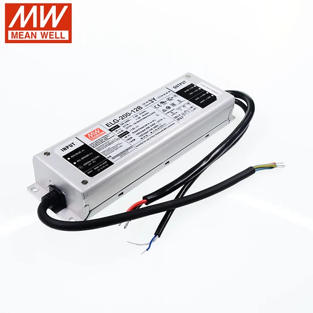 Mean Well Elg-200-12b-3y 192w 16a 12v Dimmable Led Power Supply 110v/220v  Ac To 12v Dc 200w Waterproof Ip67 Dimming Led Driver - Switching Power  Supply - AliExpress
