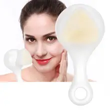 Мягкая щётка для умывания лица ручная Очищающая отшелушивающая кисть для Лица Массажная Кисть для макияжа лица щетка для чистки лица 4