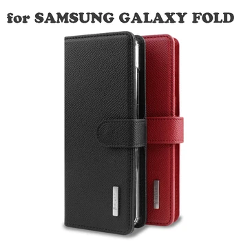 

Simple Design For Samsung Galaxy Fold 5G SM-F900F Flip Case With Card Storage Full Protection Cover
