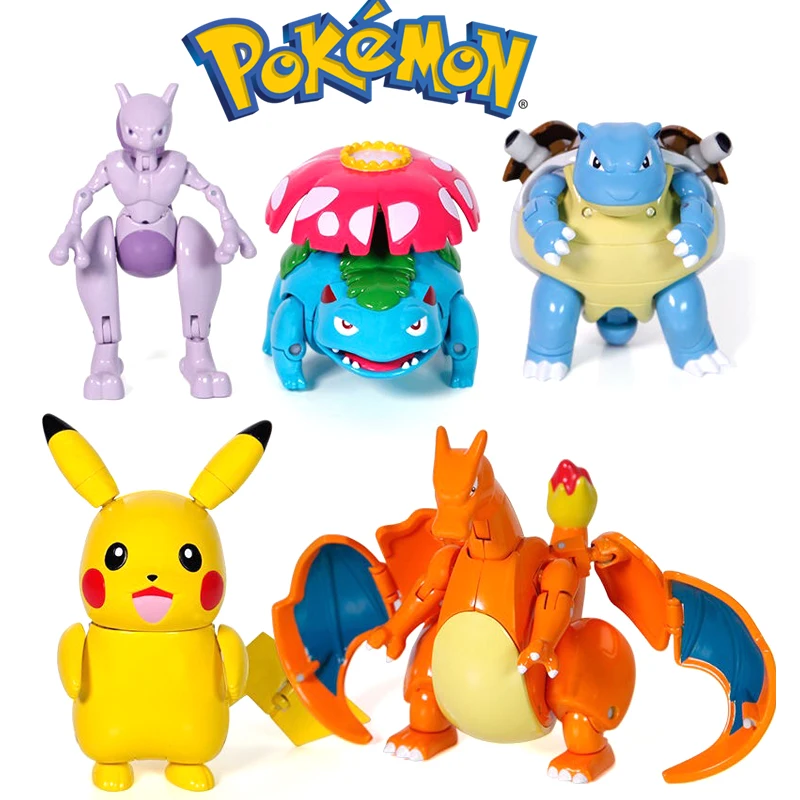 Покемон Фигурки игрушки Аниме Фигурка Покемон Пикачу; Чаризард Mewtwo scirtle Покемон фигурка покемона Детские модели куклы