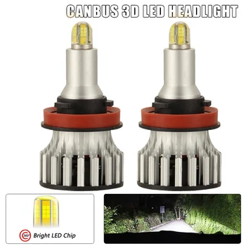 

H11 LED Headlight Bulbs, 24 CSP 8 Sides 360 Degree Car Led Lighting, 120W 18000LM 6500K Fog Light Bulbs H8 H9 Auto Lamps 2Pcs