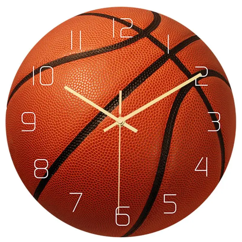 Basketball Design Clock Wall Clock Mute Movement Decorative Wall Decor