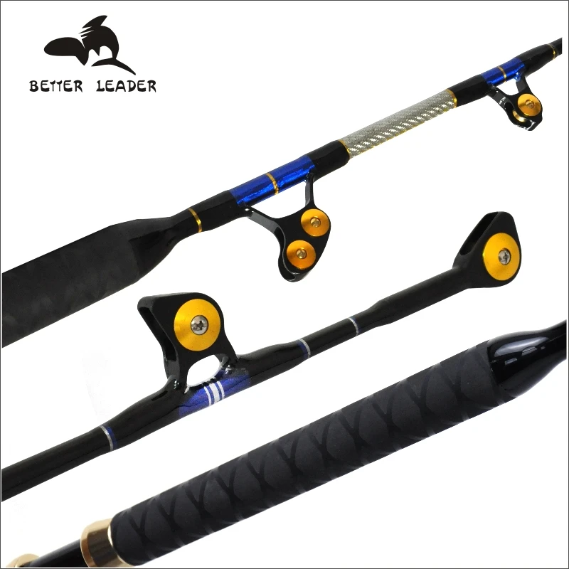 

ORJD 6' Eliminator 50-80LBS Alu Bent Butt Trolling Fishing Rod 5+1 Roller Guide Boat Fishing Trolling Rod PAC BAY Saltwater Rod