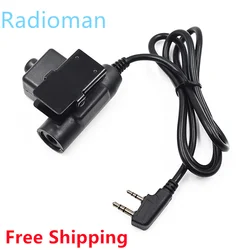 Adaptador de auriculares táctico U94 PTT, conector para Kenwood Baofeng UV 5R, UV 5RE Plus, BF 888S, UV 6R, H777