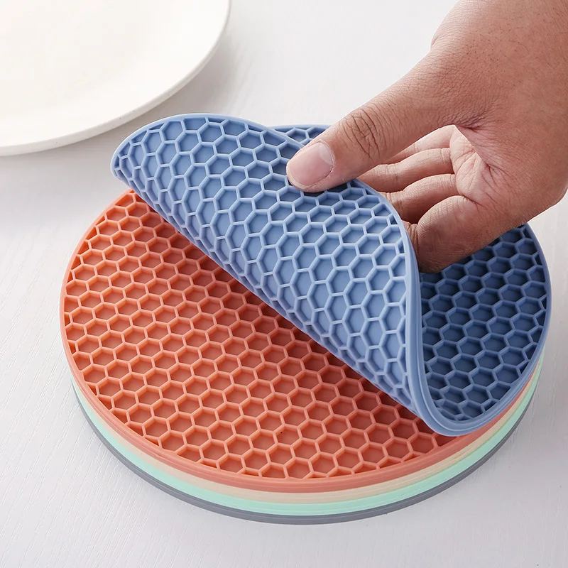 Round Silicone Placemat,antiscald,nonslip Mat,,heat Insulation Pot Mat,easy To Clean