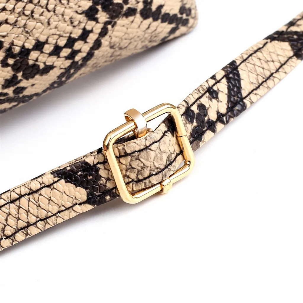 Fashion Women Tassel Snake Printing Zipper Messenger Bag Handbag Shoulder Bag Elegant Small Square Bags#YJ
