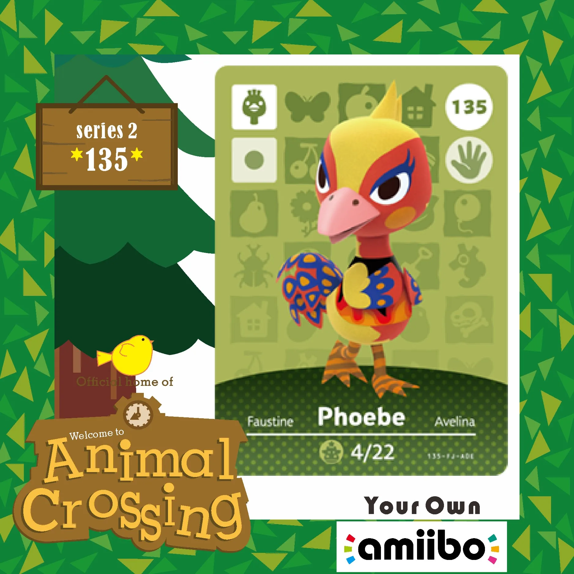 Animal Crossing Villager Amiibo Card 135 Amiibo Phoebe Animal Crossing