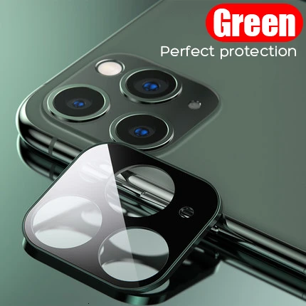 1000 шт. защита для задней камеры из закаленного стекла для Apple iPhone 11 Pro Max Len протектор из титанового сплава полное защитное покрытие - Цвет: Green