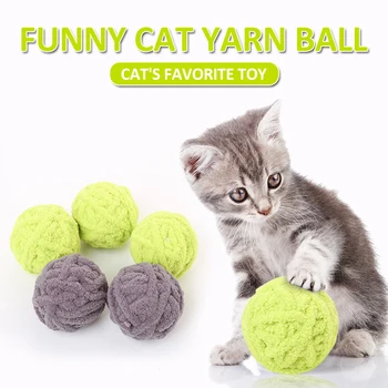 

Wool Yarns Pet Cat Rolling Ball Toys Interactive Kittens Scratch Ball Cat Toy Ball Pet Scratch Animal Training Supplies