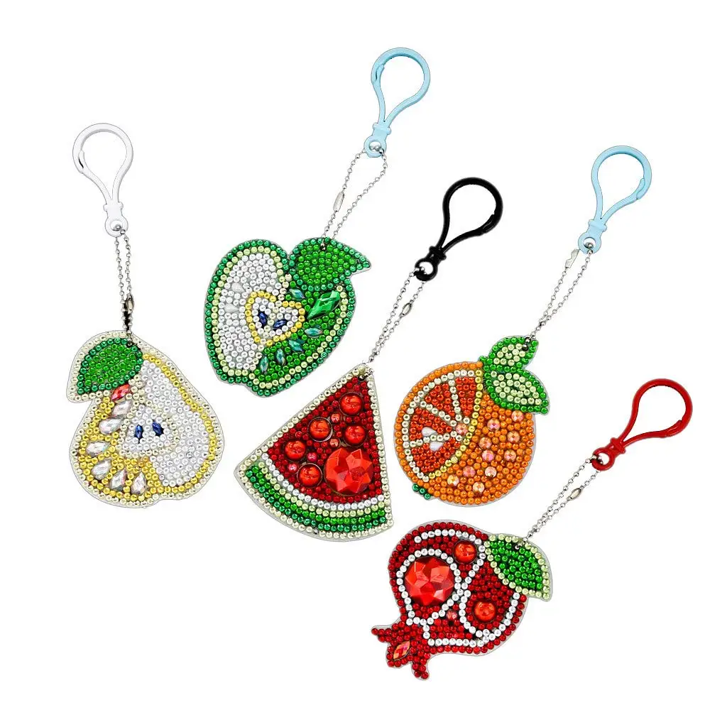 5pcs 5D diamond painting animal character DIY keychain diamond bag pendant jewelry mosaic decoration pattern handmade gift woman