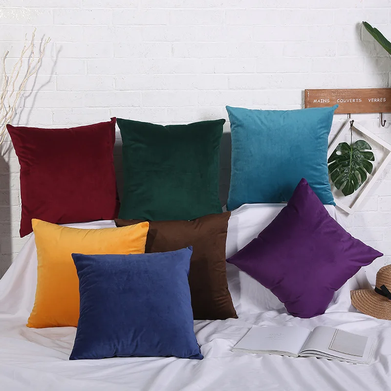 

Solid Color Holland Down Cafй Western Restaurant Special-purpose Pillow Concise Pp Cotton Square Pillow