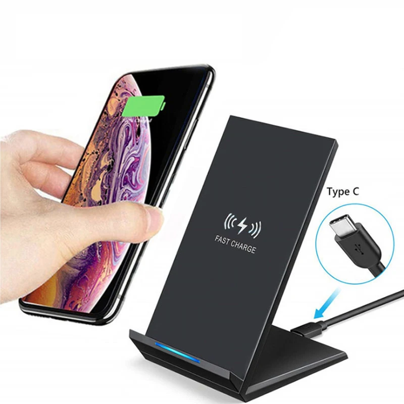 QI 15W Fast Wireless Charger for Iphone SE2 11 Pro XS Max XR X 8 Portable Wireless Charging Stand Pad for Samsung S10 S20