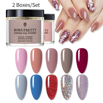 

BORN PRETTY 2PC Nail Glitte Kit 30ml Dipping Nail Powder Nail Art Pigment Dust Power Glitter Dip Nail Power Nail Art Decoration