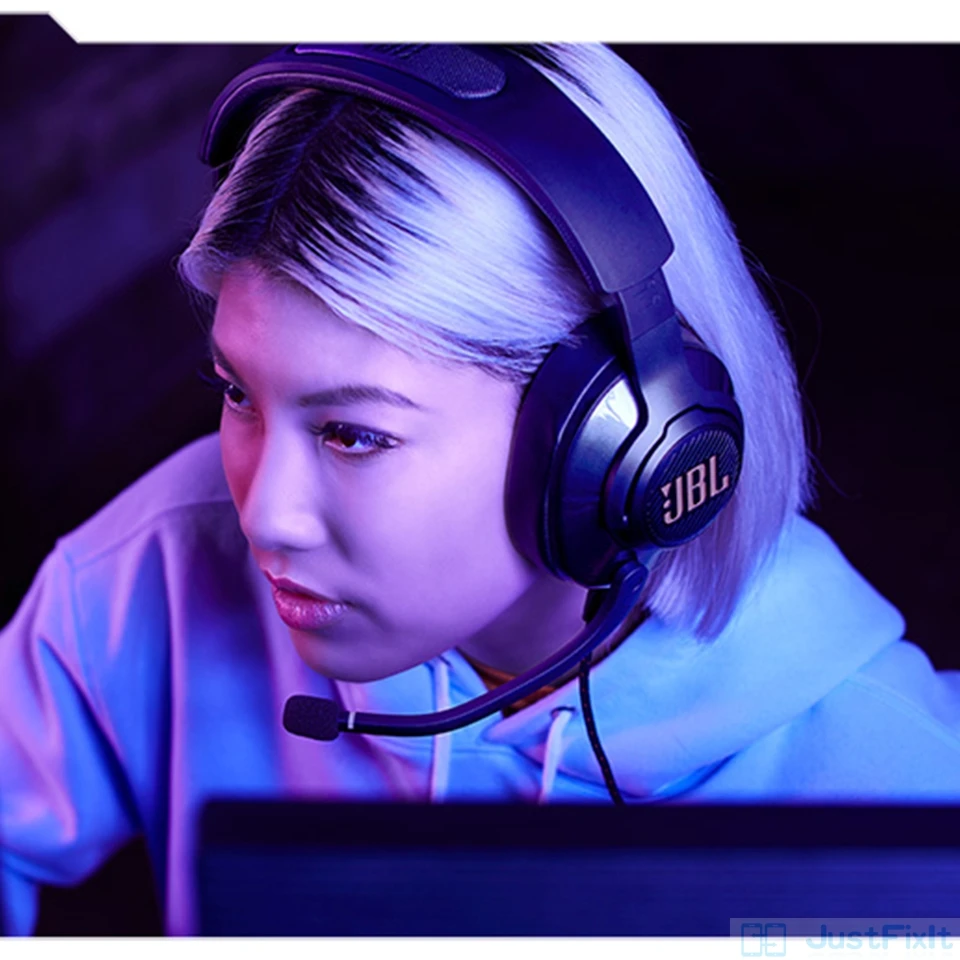JBL Quantum 400 Over ear Gaming Headset Wired ESport Headphone with Mic Earphone for PlayStation Nintendo Switch iPhone Mac VR