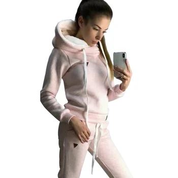 

Women's Suits Hooded Tops Thickening And Sweatpants Sport Clothes 2pcs Set Clothes For Women Sets!.w