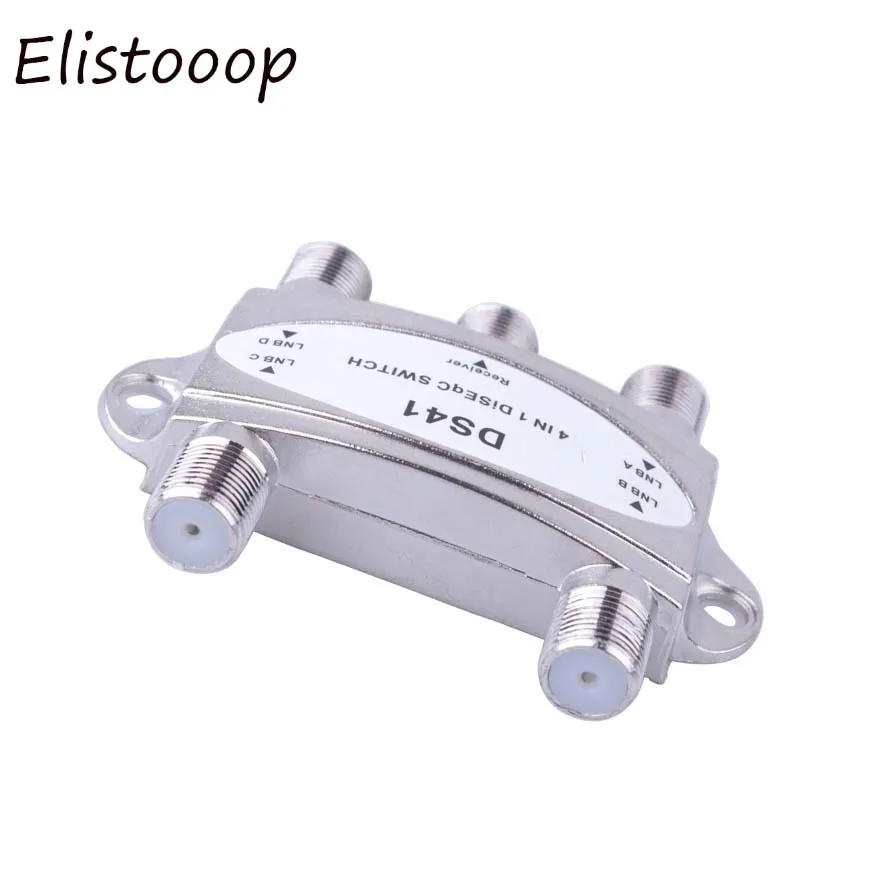 Satellite TV Switch New TV DiSEqC Switch 4x1 DiSEqC Switch Satellite Antenna Flat LNB For TV Receiver