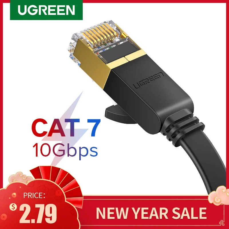 Ugreen Cat7 кабель Ethernet RJ45 Cat 7 сетевой плоский сетевой кабель RJ45 патч-корд 1 м/5 м/ 10 м/20 м для ПК Router ноутбук кабель ethernet