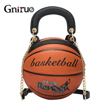 

New Fashion Trend Round Female Bag Basketball Styling Personality Creative Hand Luggage Shoulder Chain Diagonal Package
