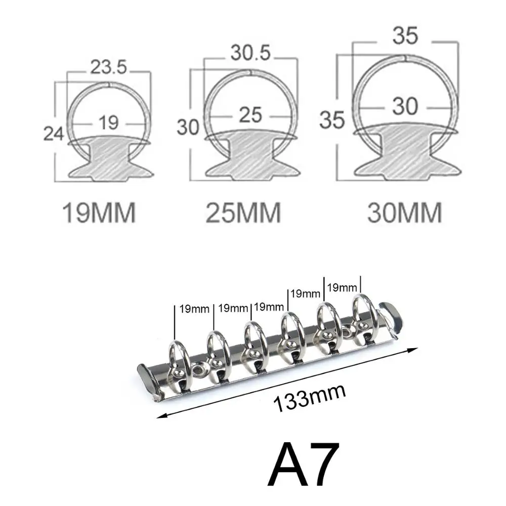 Carpeta de anillos en espiral de Metal A7, Clip con tornillos para 2 pares de diario, cuaderno, carpeta estilo Agenda, carpeta de archivos