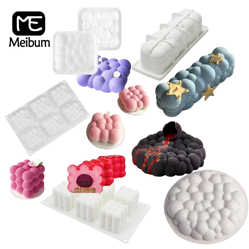 Meibum Auspicious Clouds Bubble Mousse Moulds Silicone Cake Mold Pastry Decorating Tools Non-Stick Dessert Baking Bakeware | Дом и сад