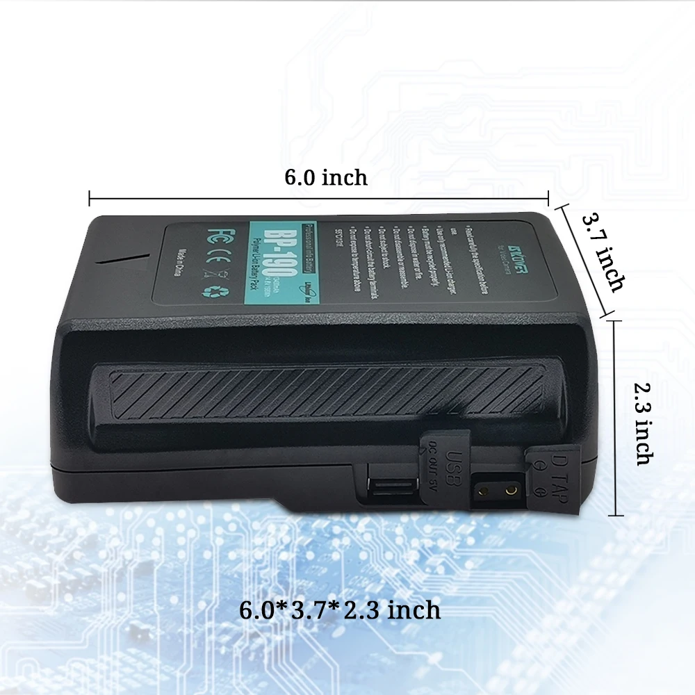 SKOWER 14,8 V 198Wh(13400 mAh) BP-190 V-Mount V-Lock V-shape V Mount литий-ионная аккумуляторная батарея с usb-портом+ зарядное устройство D-Tap