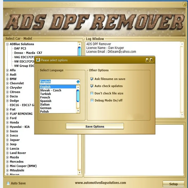 DPF EGR Remover 3 0 Lambda 2017 5 версия программного обеспечения + Разблокировка keygen для Kess V5.017
