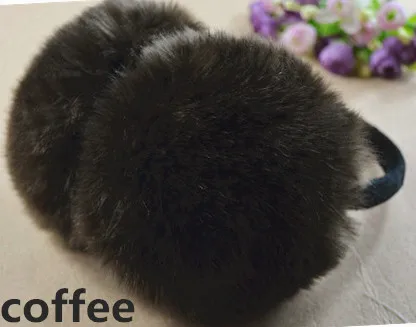 E004 Coffee LJCUIYAO теплые наушники с имитацией кролика женские меховые наушники зимние теплые плюшевые теплые трикотажные изделия для мальчиков и девочек - Цвет: E004 Coffee
