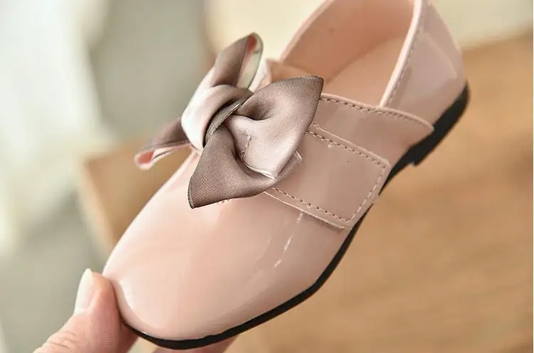 Обувь для девочек Бант бабочка принцесса обувь лакированная кожа детская повседневная обувь для больших девочек Бант Детская Праздничная обувь