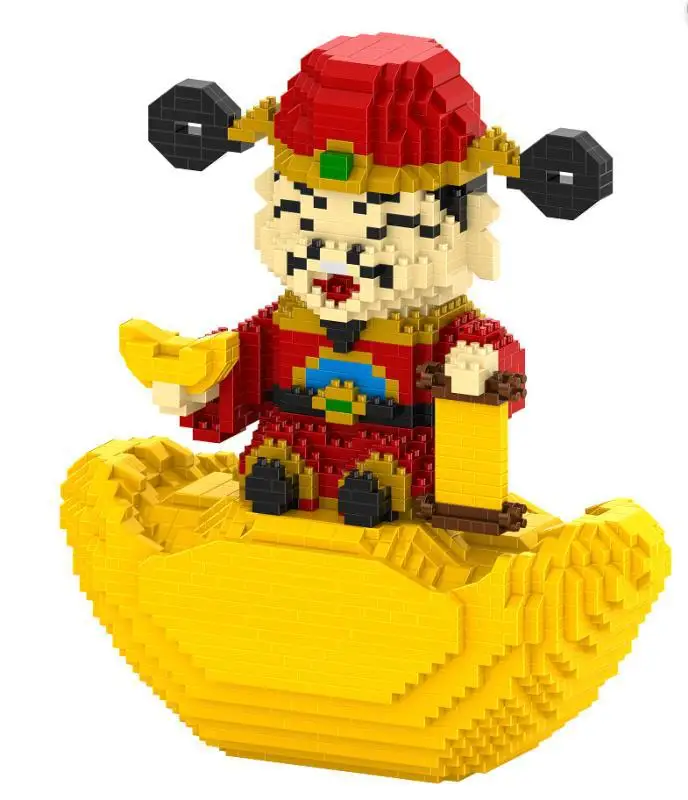 

Babu Small Particles Mini Building Blocks Educational Toy Fight Inserted 8819 Game Gold the God of Wealth Children'S Educational