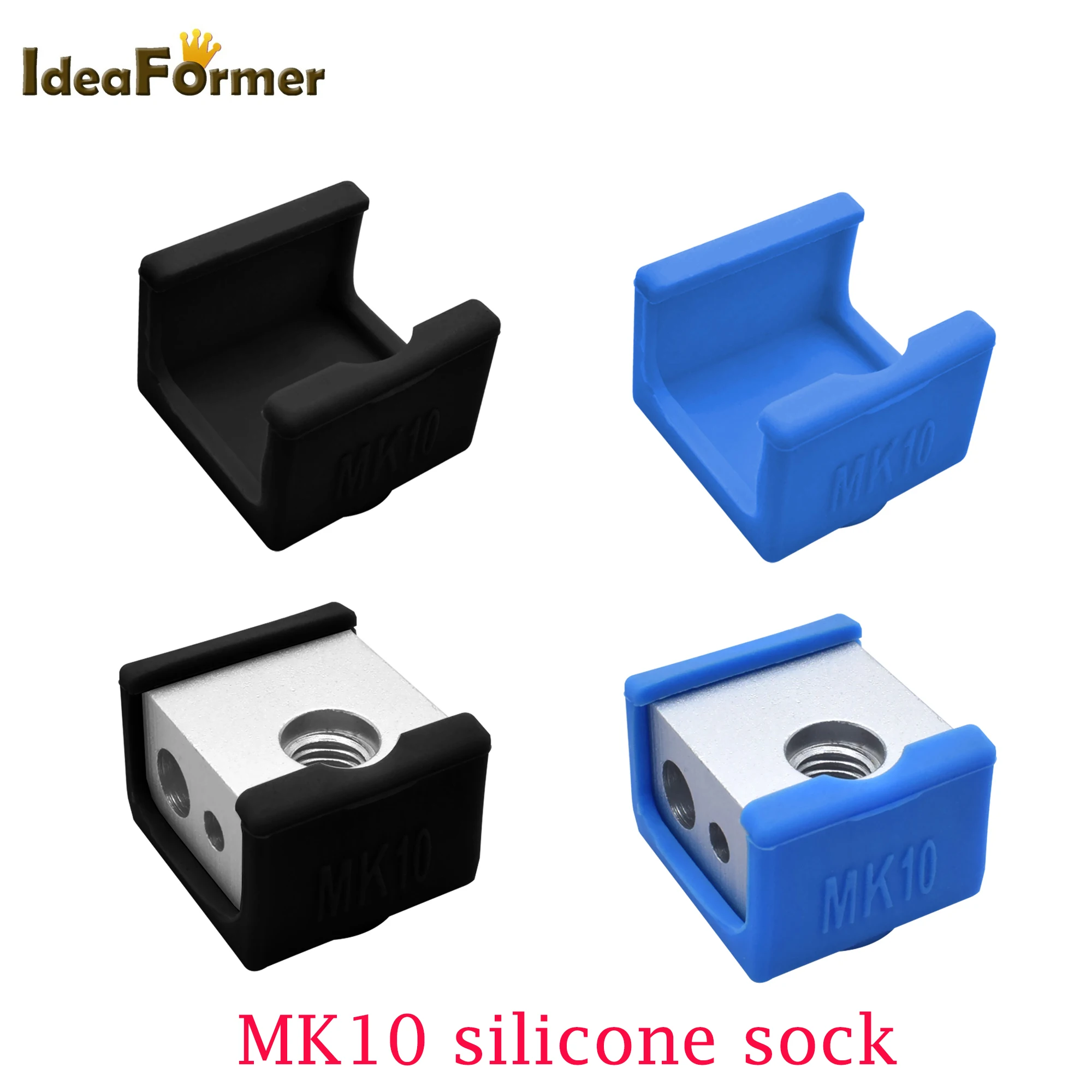 

2/5pcs 3D Printer Parts MK10 Silicone Sock Fit MK10 Aluminum Block Reprap J-head Hotend Extruder Heated Blcok Heater Block Cover