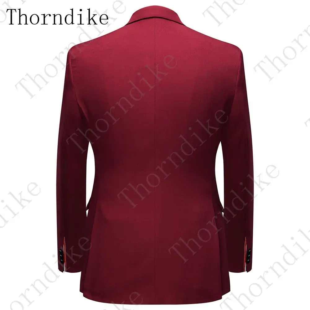 Thorndike последние конструкции пальто брюки красный мужской костюм Slim Fit 2 шт смокинг жениха стиль костюмы на заказ блейзер для церемоний и вечеринок Terno