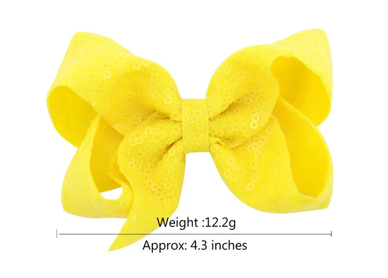 Riclia 20pcs Big Bow Kids Hairpins Sequin Colorful Child Hair Accessories Fashion Princess Hair Clips Boutique Girls Hair Bands