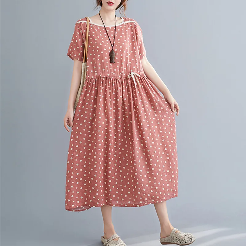 Fashion Women Dress Pollka Dot Print Korea Style Sweet Girl's Summer