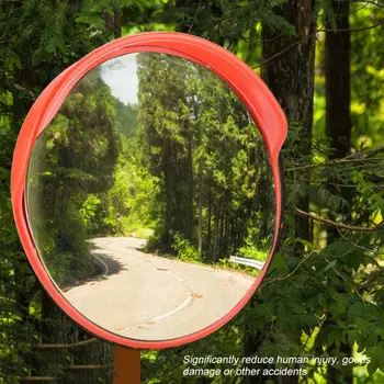 

130 Degree 45cm Wide Angle Security Road Mirror Safety Convex Traffic Mirror with Mounting Hardware Round Traffic Safety Mirror