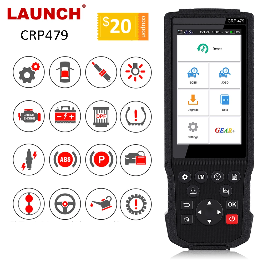 LAUNCH X431 CRP479 OBD2 сканер JOBD Авто сканер ABS TPMS DPF IMMO ключ EPB сброс масла автомобильный диагностический инструмент OBD2 LAUNCH X431 WIFI|Считыватели кодов и сканеры| | АлиЭкспресс
