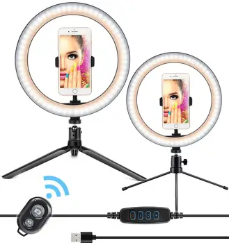 

Selfie LED Ring Light Photography Lighting with Tripod Stand Profissional Phone Ring light Lamp Bluetooth Remote YouTube Video