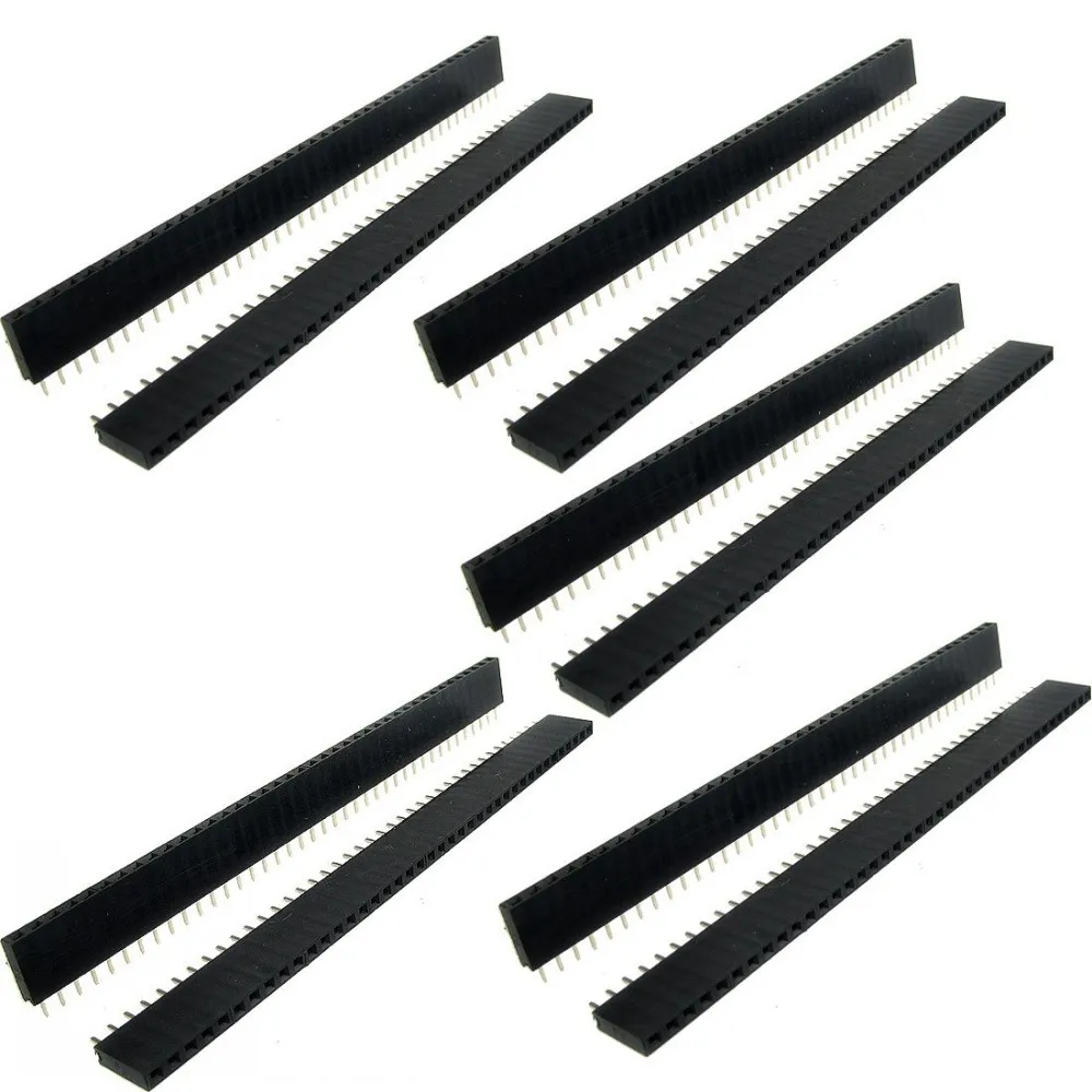 100 pces 1x40 pinos linha unica femea 01