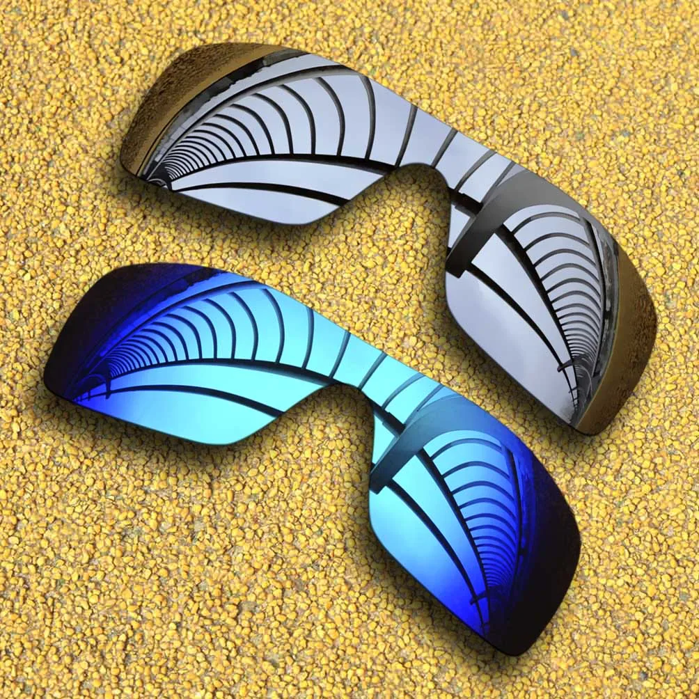 

2 шт. Серебристые зеркальные и светло-голубые зеркальные поляризованные Сменные линзы для оправы Batwolf 100% UVA и UVB с защитой от царапин