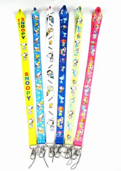 

100pcs/cartoon dog mobile phone lanyard blue pink lanyard student ID Work card mobile phone lanyard multicolor Factory wholesale