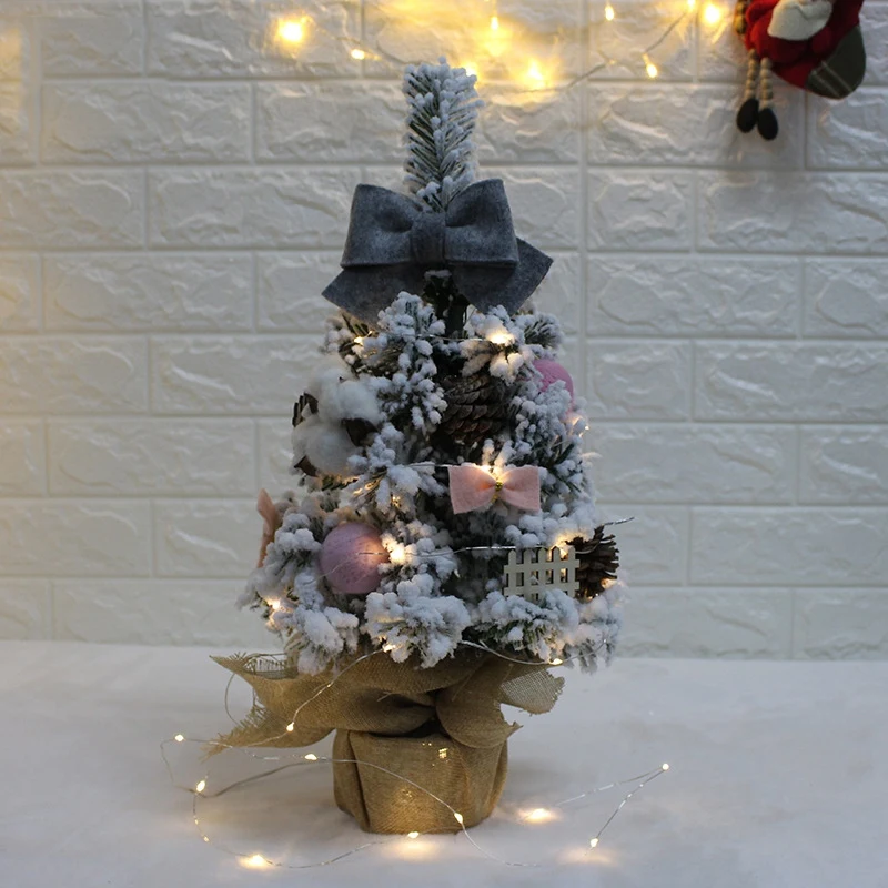 

3D DIY Tabletop Mini Christmas Tree Home Decorations New Year Festival Miniature Artificial Tree Ornaments Gift 45Cm