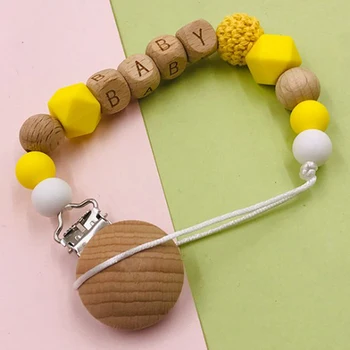 

Handmade Personalized Pacifier Clips Holder Chain Silicone Pacifier Chains Five Star Baby Teether Teething Chain