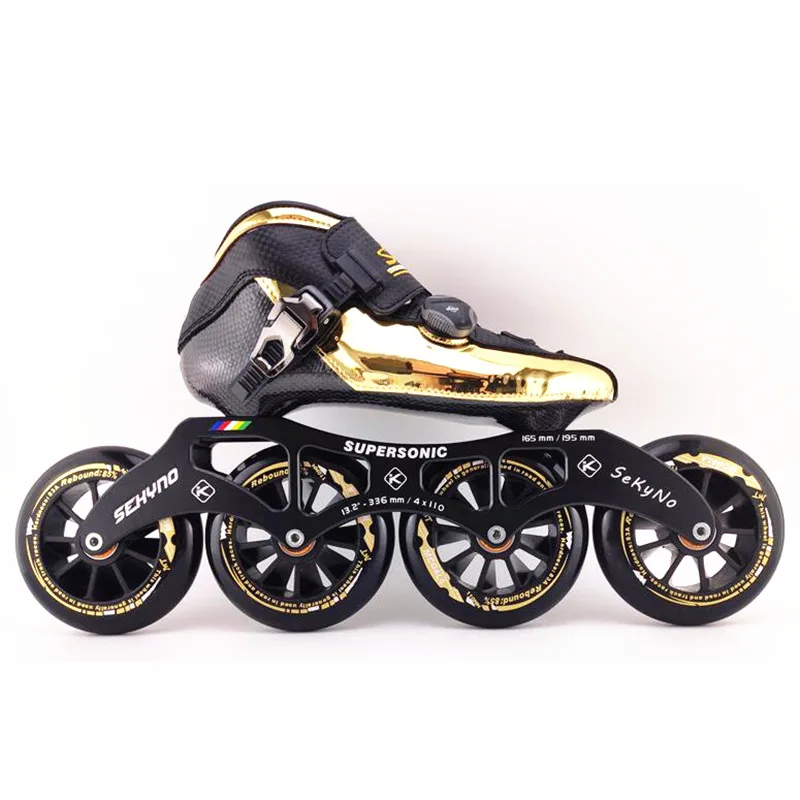 Профессиональные встроенные скоростные коньки patines для взрослых, скоростные коньки для детей, Гоночные соревнования, углеродное волокно, сапоги M7, рама, эластичное колесо