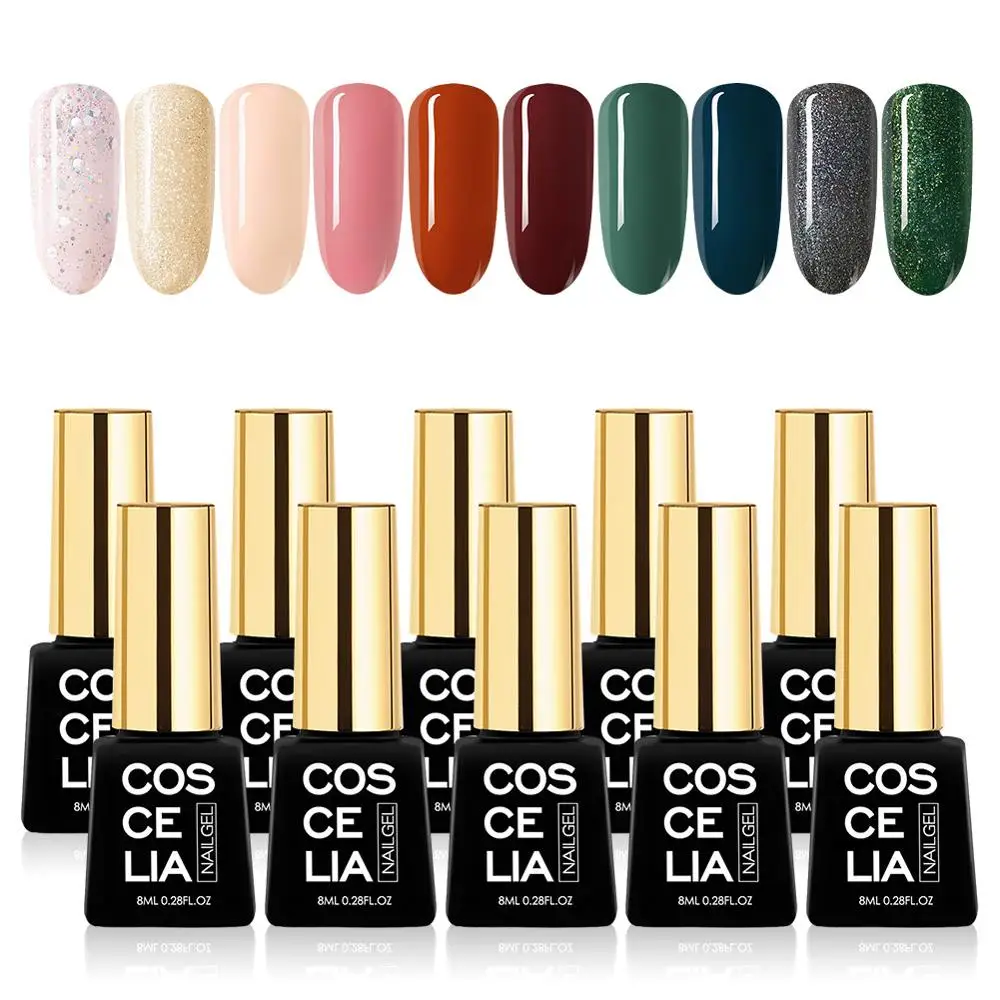 Set K COSCELIA 6/8/10 шт. Цвет набор гель-лаков для ногтей 8 мл Гель-лак для ногтей комплект УФ-гель набор «сделай сам» для ногтей Гель-лак для маникюра Комплект - Цвет: Set K