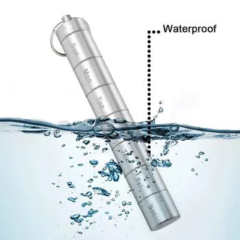 

Pill Case Anti Rust 7 Days Outdoor Travel Portable Non Toxic Aluminum Alloy First Aid Sealing Moisture Proof Waterproof